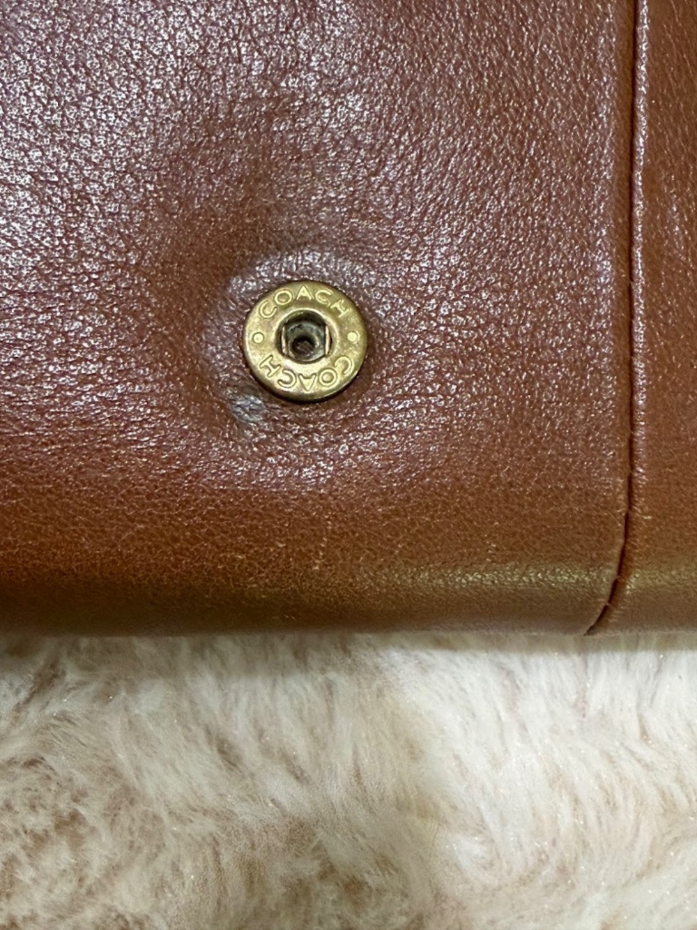 Coach Kristin Leather Checkbook Flap Wallet in Antique Brown - Picture 7 of 11